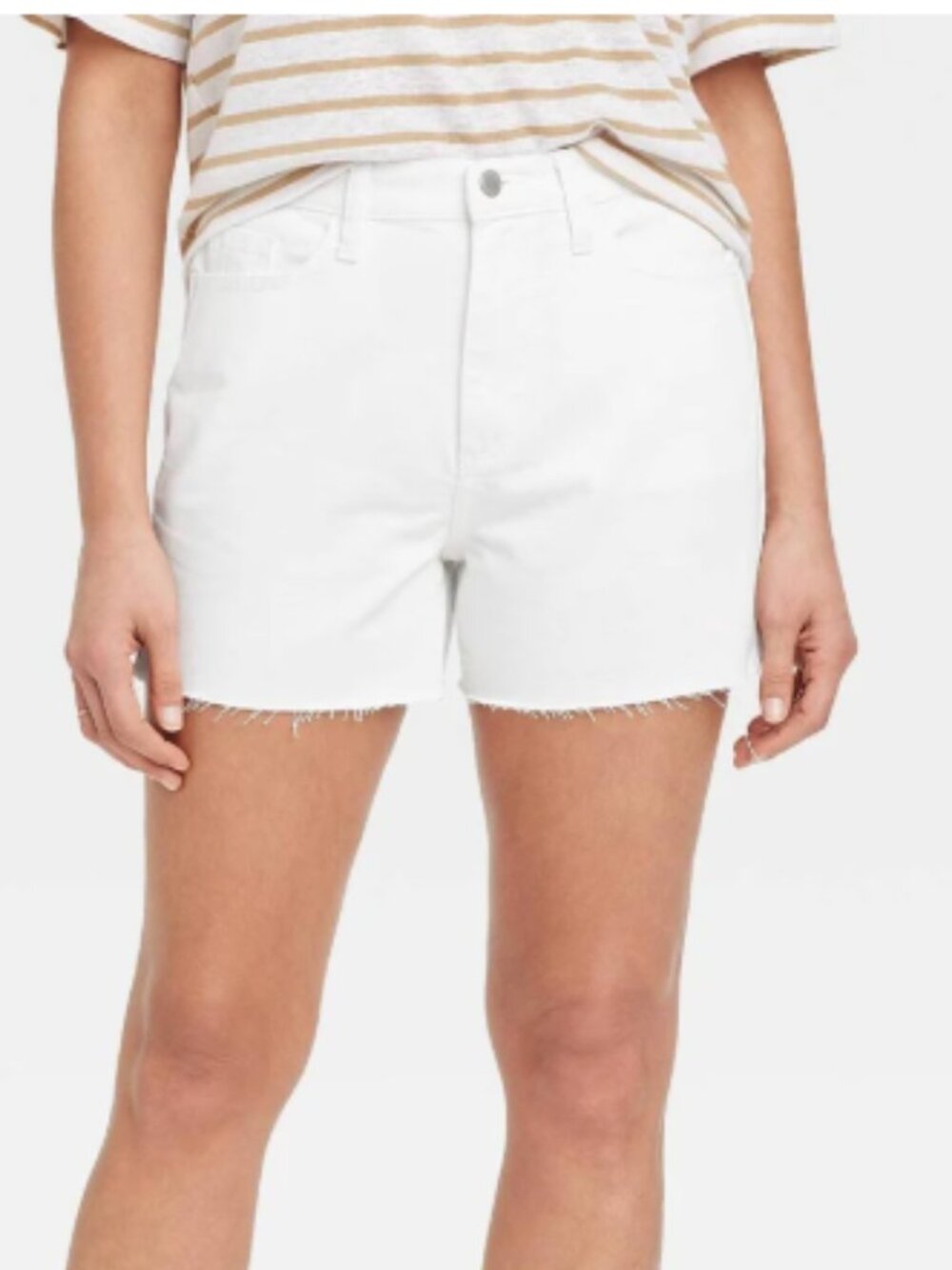 Universal Thread Women's Mid Rise Boyfriend Denim Shorts White Size 12 NWOT